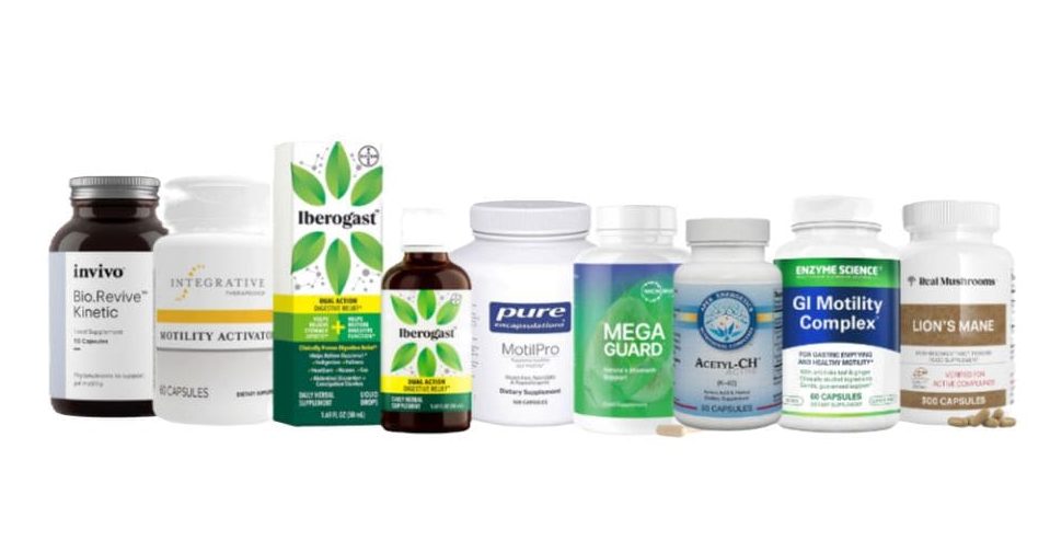 Herbal prokinetic supplements used to support the migrating motor complex and gut motility
