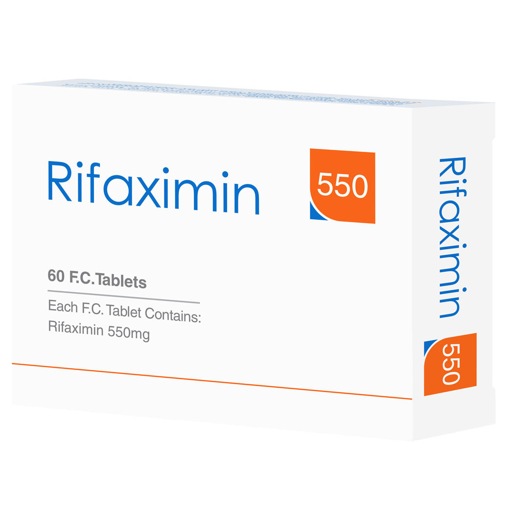A box of rifaximin used in SIBO treatment
